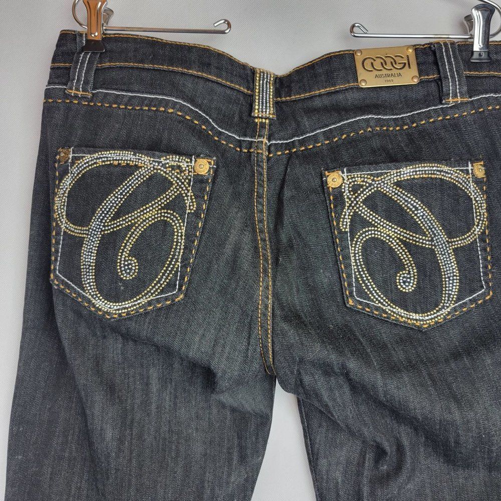 Coogi Womens Size 11/12 Black Denim Blingy Cotton Spandex Straight Leg Jeans - Picture 4 of 13